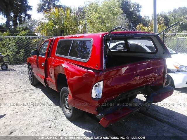 1B7FL26XXYS696822 - 2000 DODGE DAKOTA RED photo 3