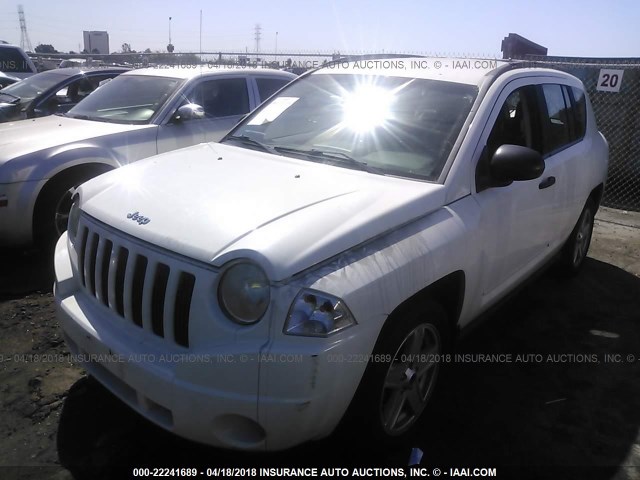 1J8FT47028D766811 - 2008 JEEP COMPASS SPORT WHITE photo 2