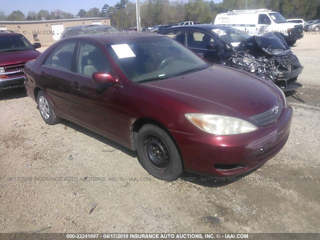JTDBE32K820045510 - 2002 TOYOTA CAMRY LE/XLE/SE ბურგუნდია ფოტო 1