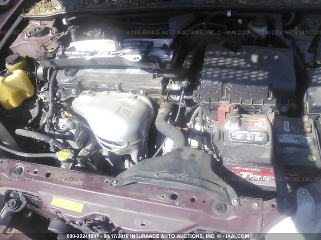 JTDBE32K820045510 - 2002 TOYOTA CAMRY LE/XLE/SE ბურგუნდია ფოტო 10