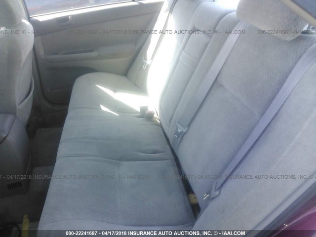 JTDBE32K820045510 - 2002 TOYOTA CAMRY LE/XLE/SE ბურგუნდია ფოტო 8