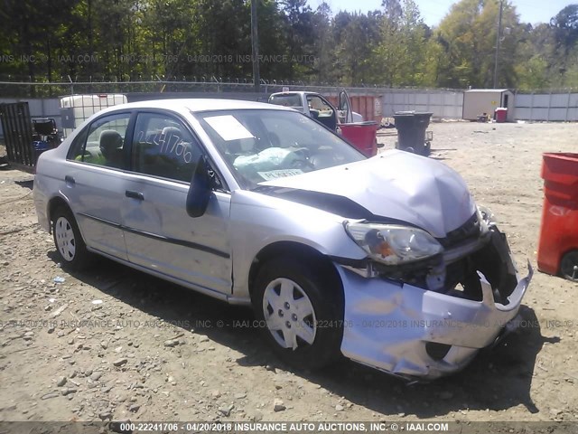1HGES16395L001016 - 2005 HONDA CIVIC DX VP SILVER photo 1