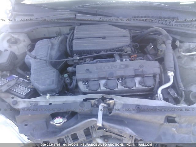 1HGES16395L001016 - 2005 HONDA CIVIC DX VP SILVER photo 10