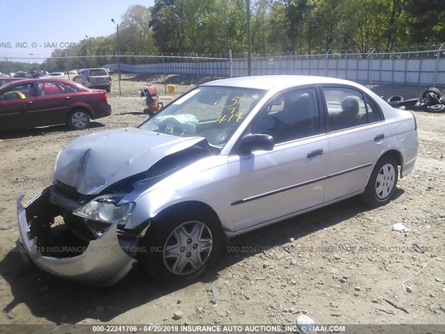 1HGES16395L001016 - 2005 HONDA CIVIC DX VP SILVER photo 2