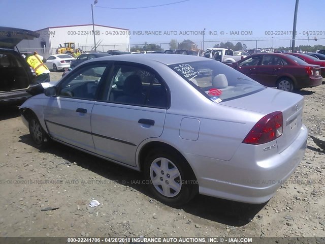 1HGES16395L001016 - 2005 HONDA CIVIC DX VP SILVER photo 3