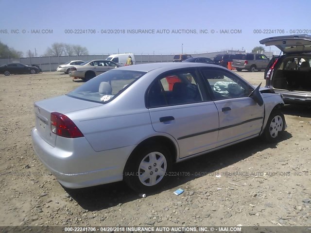 1HGES16395L001016 - 2005 HONDA CIVIC DX VP SILVER photo 4