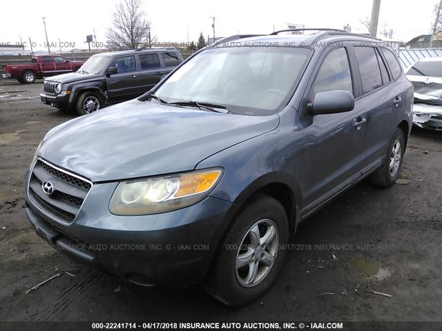 5NMSG13D17H112602 - 2007 HYUNDAI SANTA FE GLS BLUE photo 2