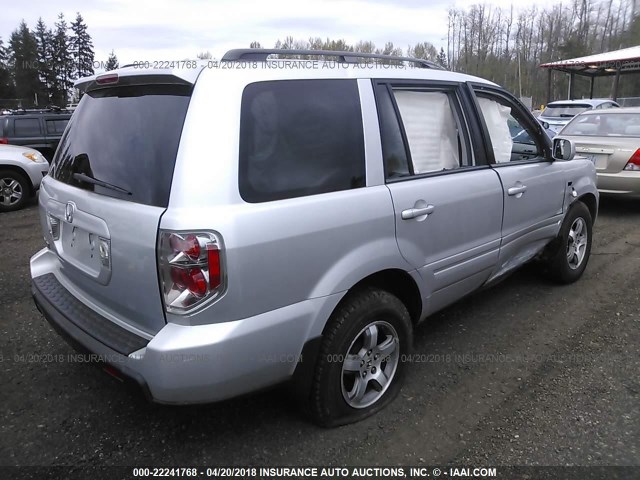 5FNYF28586B013960 - 2006 HONDA PILOT EX SILVER photo 4