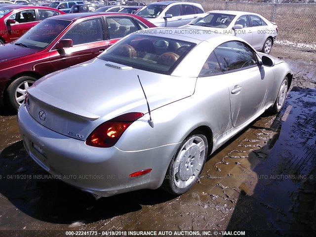 JTHFN48Y520018783 - 2002 LEXUS SC 430 SILVER photo 4