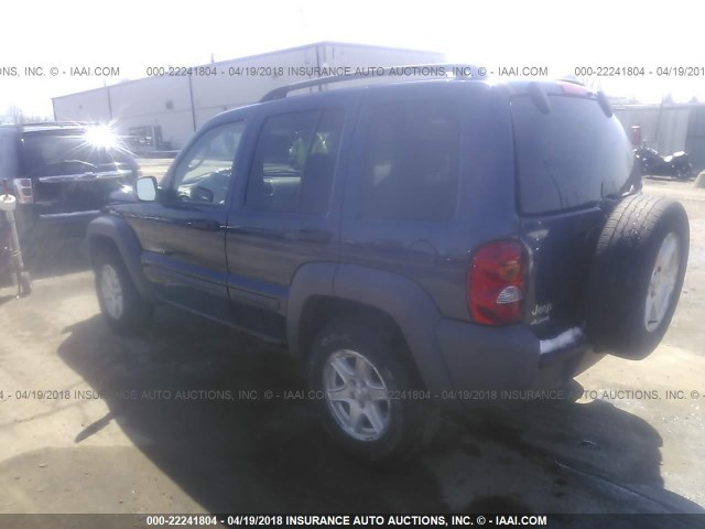 1J4GL48K64W101107 - 2004 JEEP LIBERTY SPORT BLUE photo 3