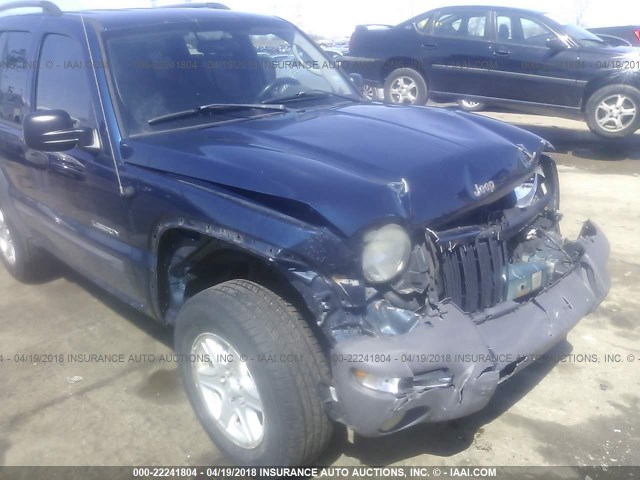 1J4GL48K64W101107 - 2004 JEEP LIBERTY SPORT BLUE photo 6