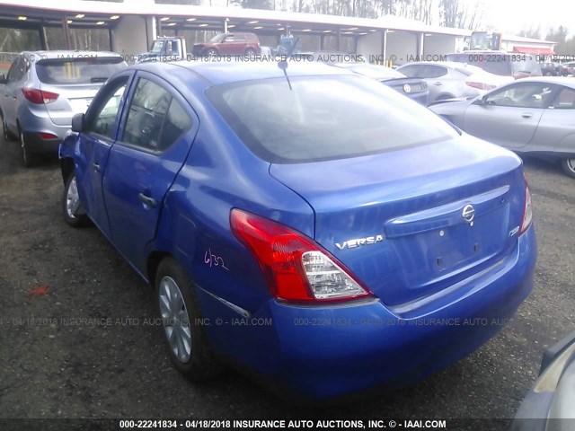 3N1CN7AP9CL945929 - 2012 NISSAN VERSA S/SV/SL BLUE photo 3