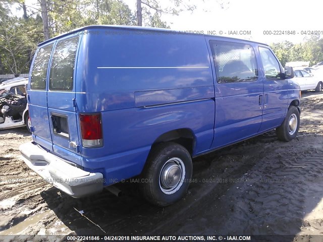 1FTNE242X3HA50103 - 2003 FORD ECONOLINE E250 VAN BLUE photo 4