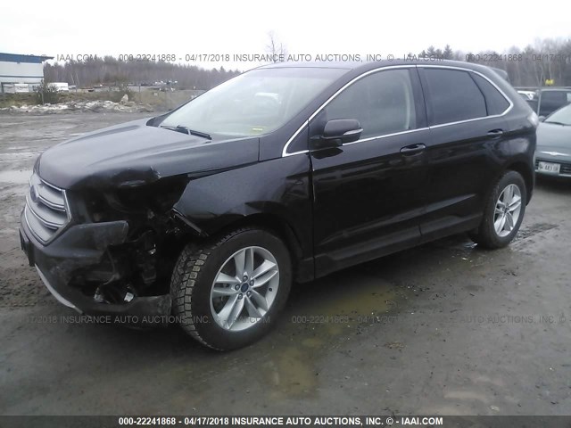 2FMPK4J90GBB16185 - 2016 FORD EDGE SEL BLACK photo 2