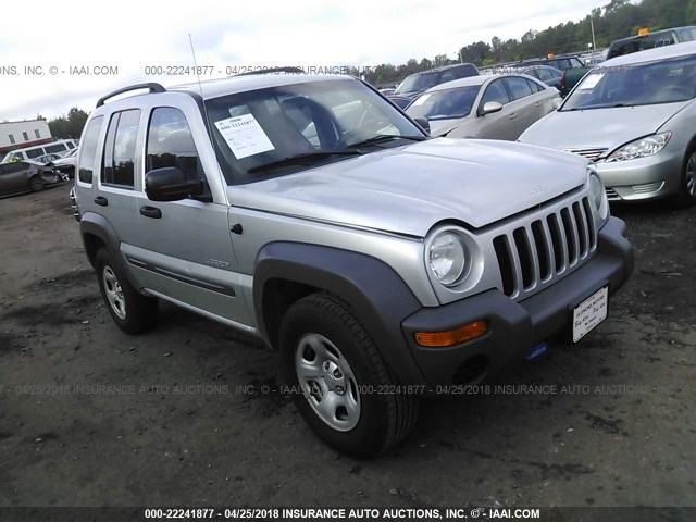 1J4GK48K14W112969 - 2004 JEEP LIBERTY SPORT SILVER photo 1