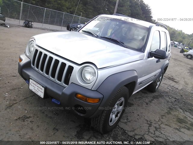 1J4GK48K14W112969 - 2004 JEEP LIBERTY SPORT SILVER photo 2