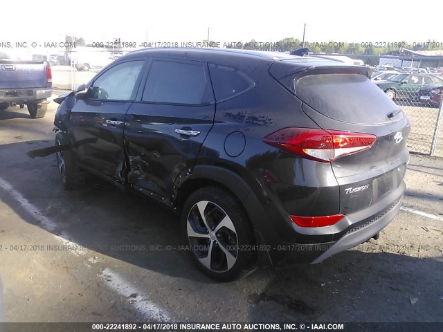 KM8J33A24HU516150 - 2017 HYUNDAI TUCSON LIMITED/SPORT AND ECO/SE BLACK photo 3