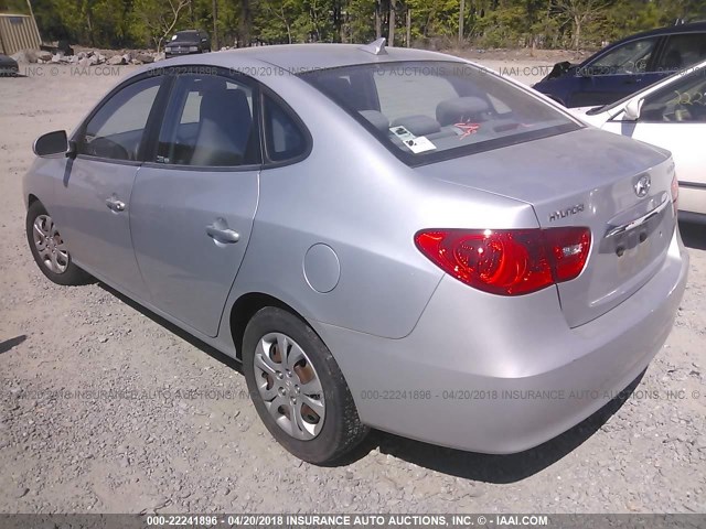 KMHDU4AD1AU136884 - 2010 HYUNDAI ELANTRA BLUE/GLS/SE SILVER photo 3