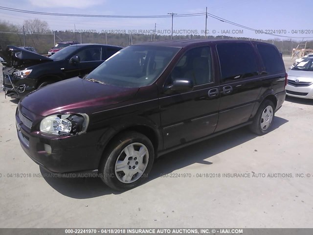 1GNDV23W98D113553 - 2008 CHEVROLET UPLANDER LS MAROON photo 2