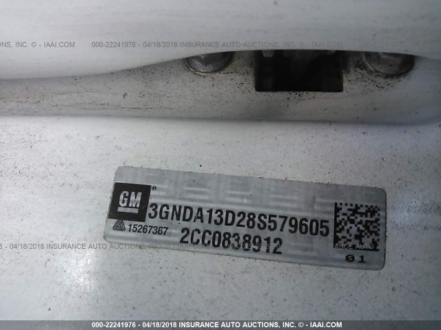 3GNDA13D28S579605 - 2008 CHEVROLET HHR LS WHITE photo 9