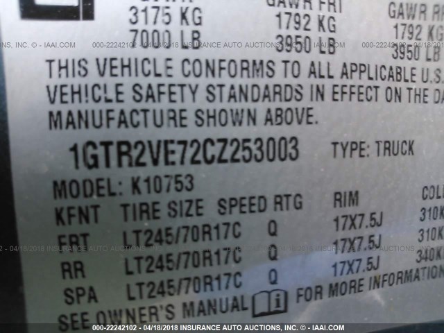 1GTR2VE72CZ253003 - 2012 GMC SIERRA K1500 SLE BLUE photo 9