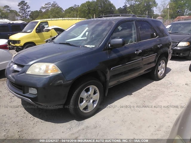 2HNYD18205H536995 - 2005 ACURA MDX GREEN photo 2