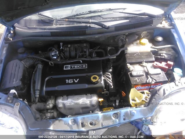 KL1TD66638B112833 - 2008 CHEVROLET AVEO LS BLUE photo 10