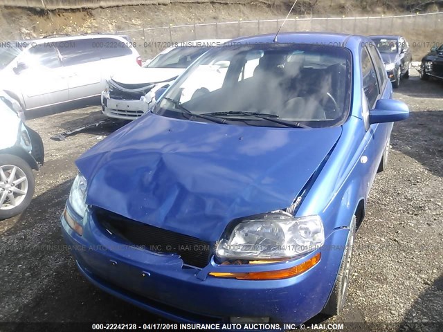 KL1TD66638B112833 - 2008 CHEVROLET AVEO LS BLUE photo 6