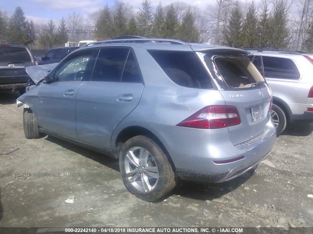4JGDA5HB4EA339391 - 2014 MERCEDES-BENZ ML 350 4MATIC SILVER photo 3