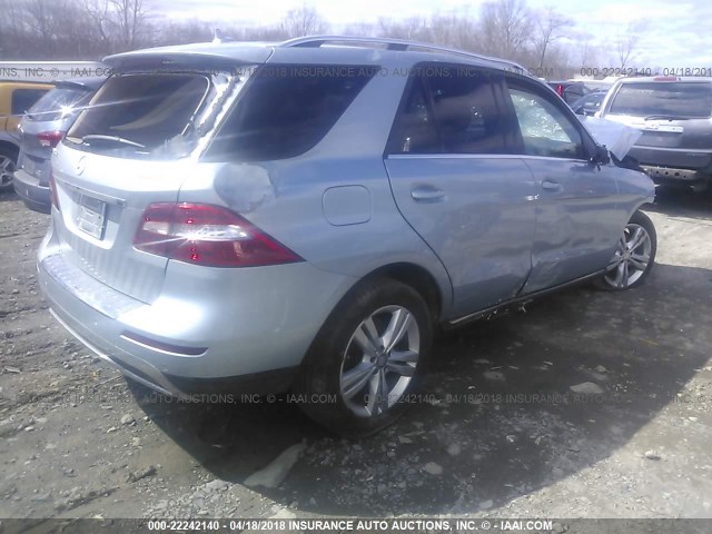 4JGDA5HB4EA339391 - 2014 MERCEDES-BENZ ML 350 4MATIC SILVER photo 4