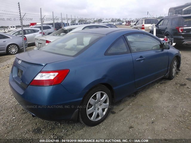 2HGFG12636H580248 - 2006 HONDA CIVIC LX BLUE photo 4