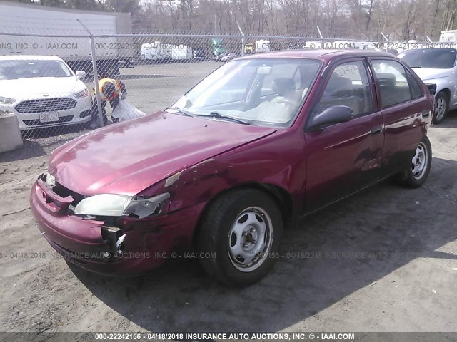 2T1BR12E2XC260655 - 1999 TOYOTA COROLLA VE/CE/LE RED photo 2