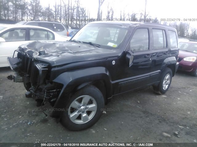 1C4PJMAK7CW186382 - 2012 JEEP LIBERTY SPORT BLACK photo 2