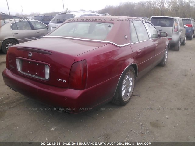 1G6KF57901U168176 - 2001 CADILLAC DEVILLE DTS RED photo 4