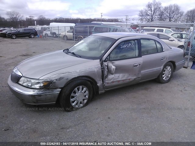 1LNHM97V3XY640384 - 1999 LINCOLN CONTINENTAL  BEIGE photo 2