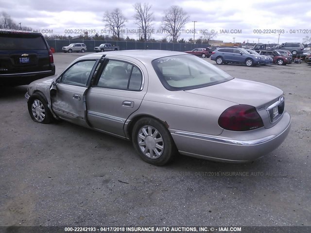 1LNHM97V3XY640384 - 1999 LINCOLN CONTINENTAL  BEIGE photo 3