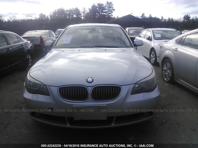 WBANF73506CG68151 - 2006 BMW 530 XI SILVER photo 6