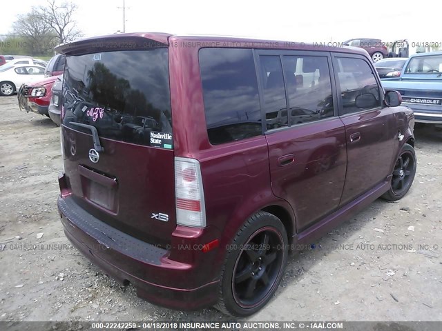 JTLKT324264085947 - 2006 TOYOTA SCION XB RED photo 4