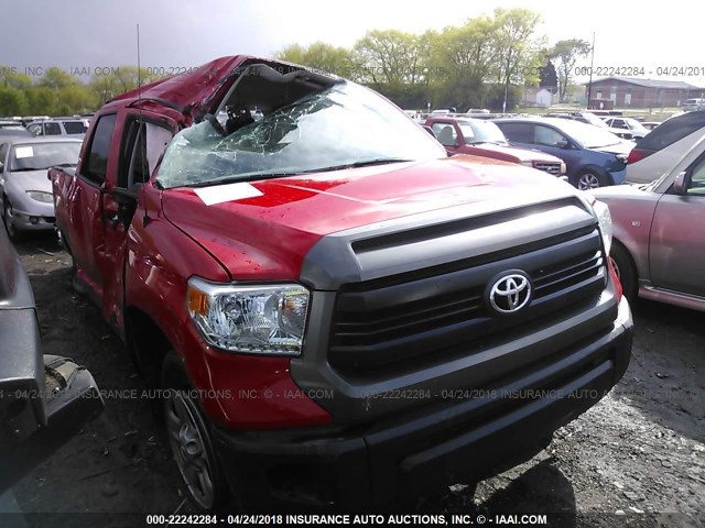 5TFRM5F13GX103942 - 2016 TOYOTA TUNDRA DOUBLE CAB SR/SR5 RED photo 1