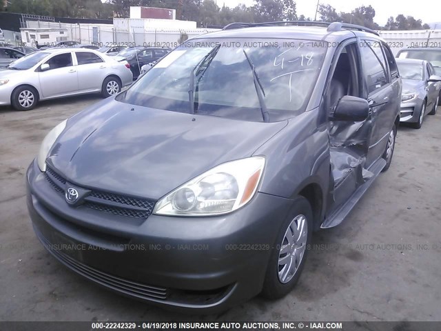 5TDZA23C15S358248 - 2005 TOYOTA SIENNA CE/LE GRAY photo 2