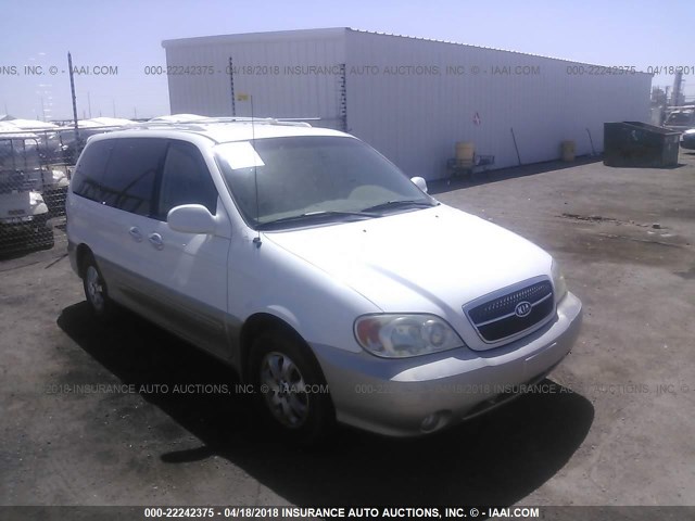 KNDUP132856622432 - 2005 KIA SEDONA EX/LX WHITE photo 1