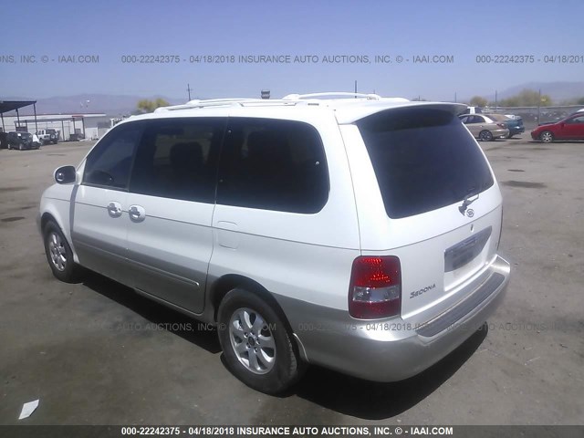 KNDUP132856622432 - 2005 KIA SEDONA EX/LX WHITE photo 3