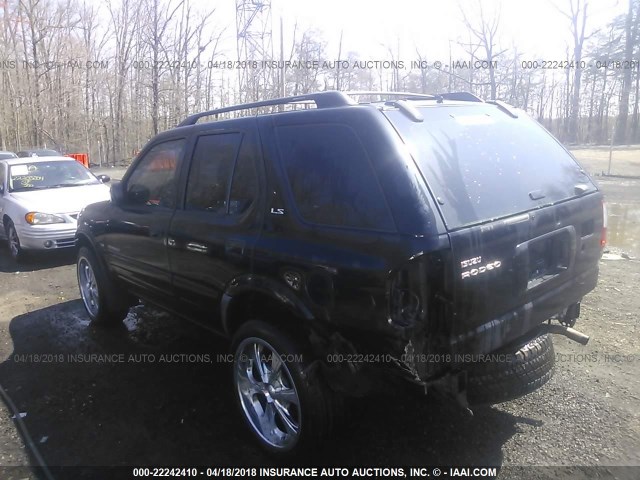 4S2CK58W514338229 - 2001 ISUZU RODEO S/LS/LSE BLACK photo 3