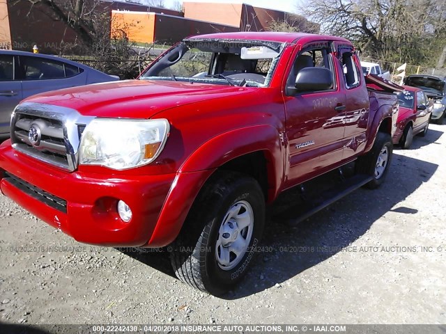 5TETU62N87Z409628 - 2007 TOYOTA TACOMA PRERUNNER ACCESS CAB RED photo 2