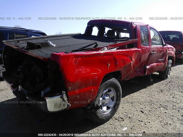 5TETU62N87Z409628 - 2007 TOYOTA TACOMA PRERUNNER ACCESS CAB RED photo 4