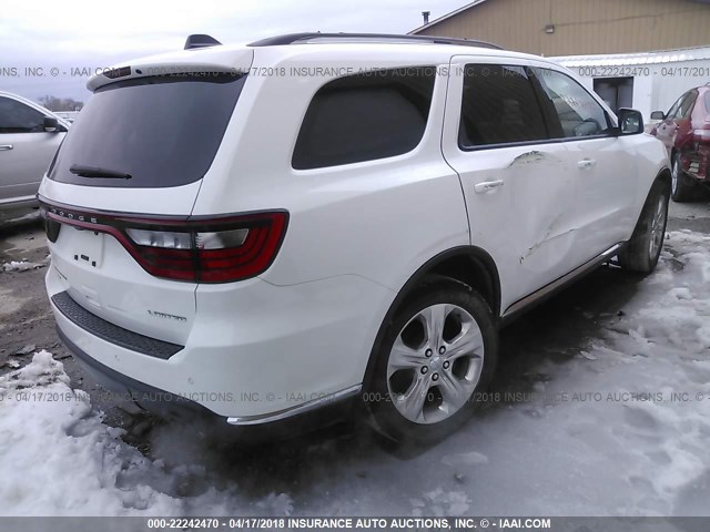 1C4RDJDG3EC586613 - 2014 DODGE DURANGO LIMITED WHITE photo 4