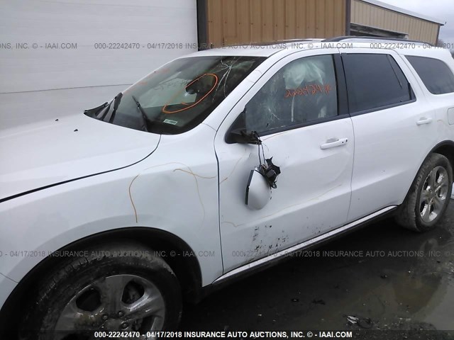 1C4RDJDG3EC586613 - 2014 DODGE DURANGO LIMITED WHITE photo 6