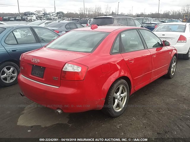 WAULC68E74A136940 - 2004 AUDI A4 1.8T QUATTRO RED photo 4