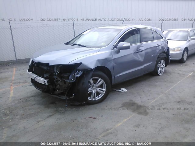 5J8TB4H59FL025356 - 2015 ACURA RDX TECHNOLOGY GRAY photo 2