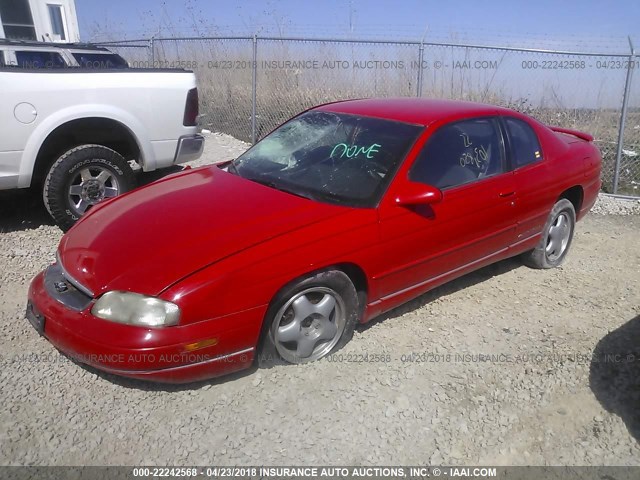 2G1WW12MXX9286995 - 1999 CHEVROLET MONTE CARLO LS RED photo 2